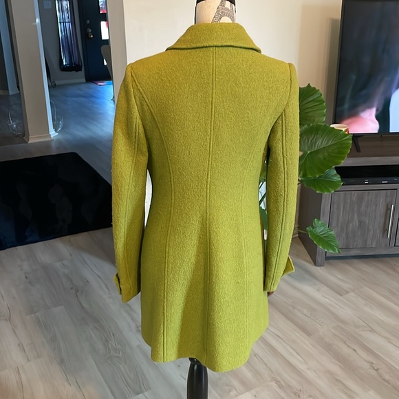 Anthracite by Muse Women’s Textured Pea Coat Trench-Lime-3 Front Buttons-Size 8 - Picture 4 of 5